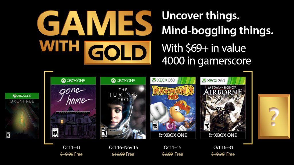 Estos son los títulos de Xbox Games with Gold para octubre&nbsp;2017