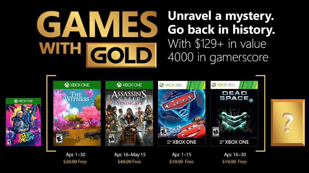 Estos son los títulos de Xbox Games with Gold para abril&nbsp;2018