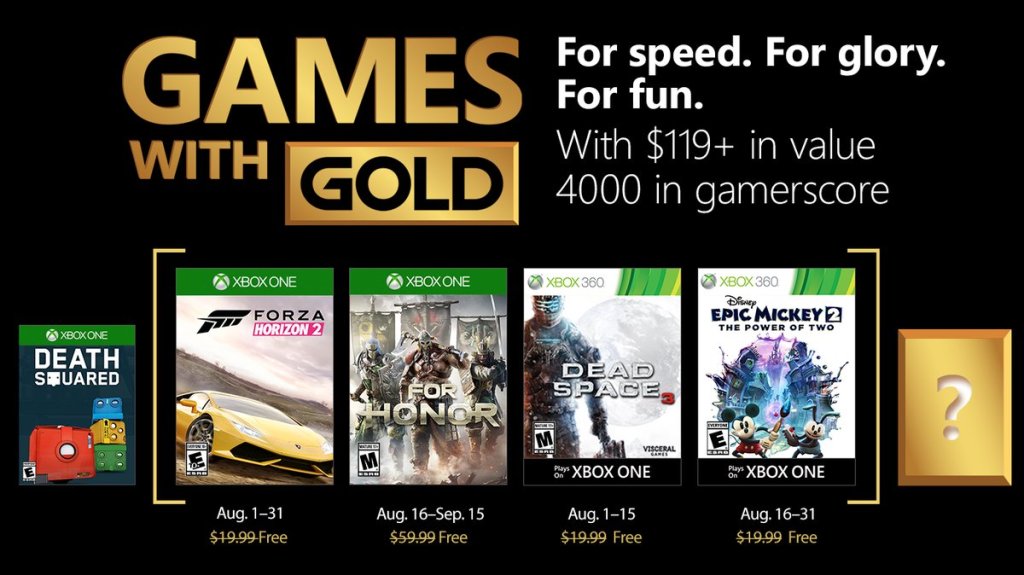 Estos son los títulos de Xbox Games with Gold para agosto&nbsp;2018