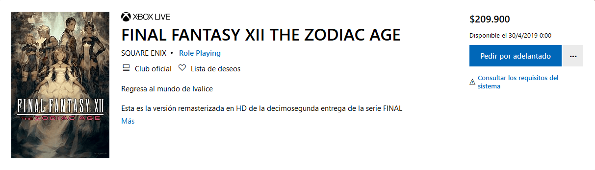 Screenshot_2019-02-25 Comprar FINAL FANTASY XII THE ZODIAC AGE Microsoft Store es-CO
