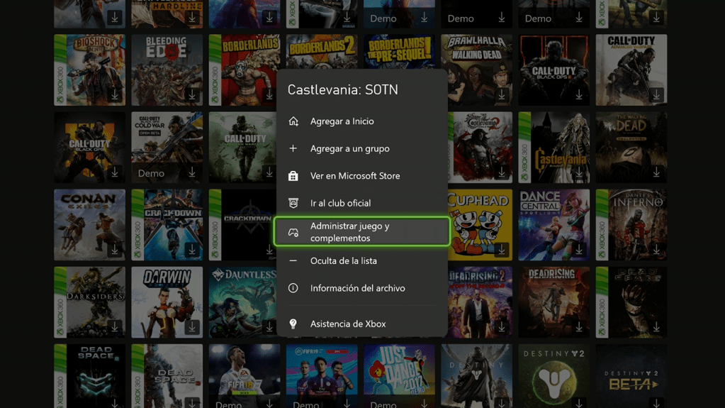 Oprime el botón menú (también conocido como start)