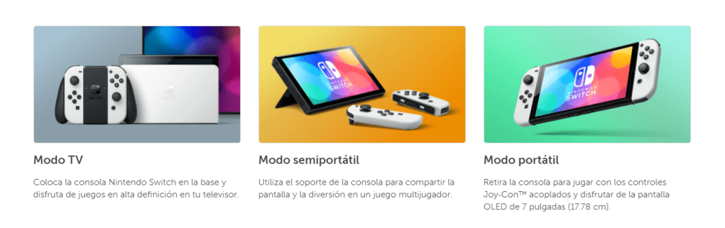 Estos son los modos con los que podrás disfrutar la Switch Oled.