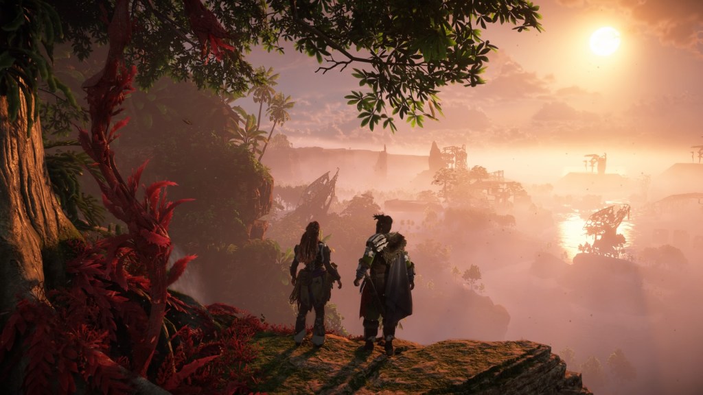 Aloy en su viaje es acompañada por Alv.