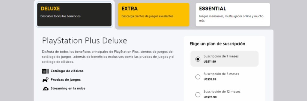 Paquetes PS Plus
