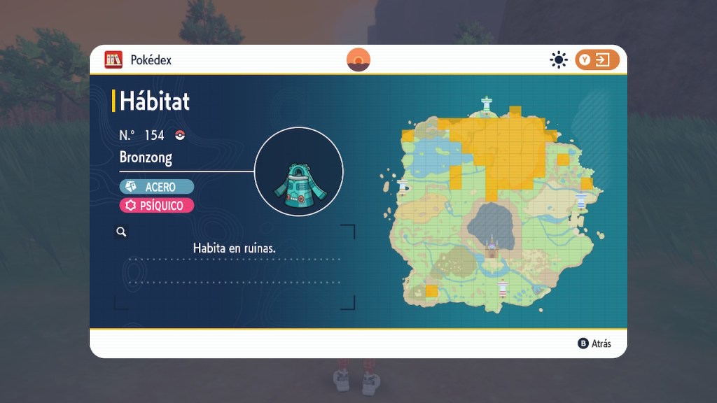 Localización de Bronzong en Paldea.