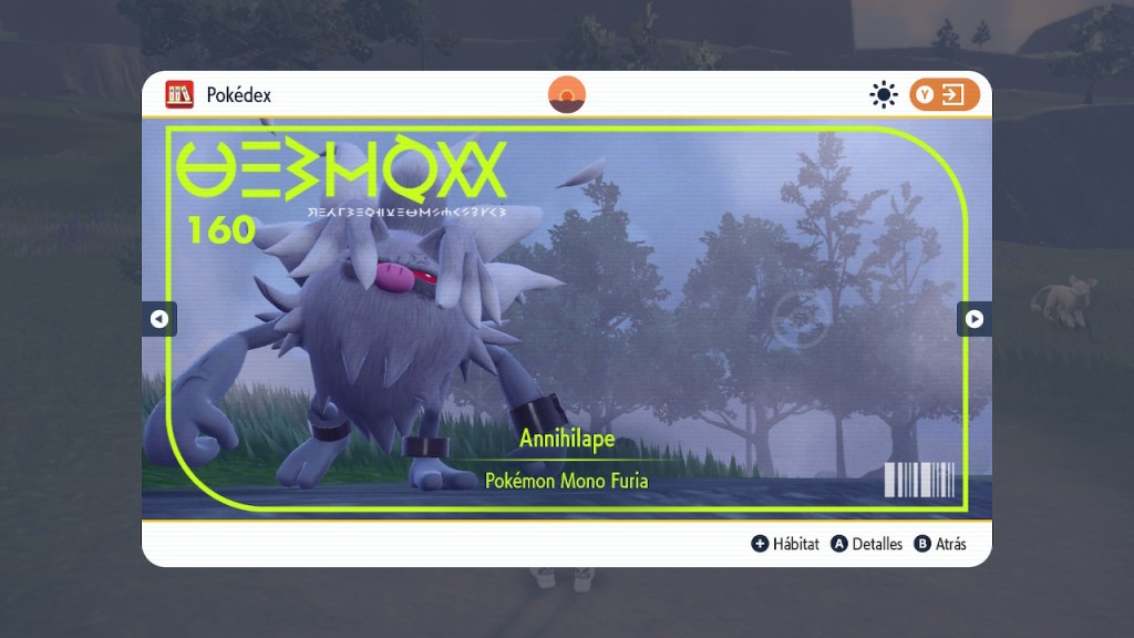 Registro de Annihilpe en la Pokédex.