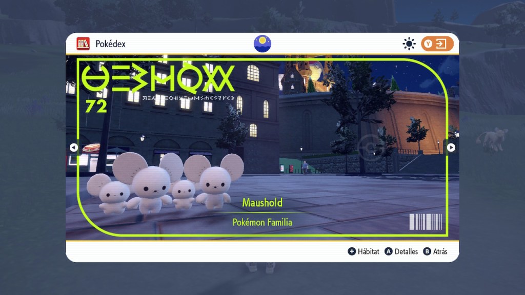Registro de Maushold en la Pokédex.