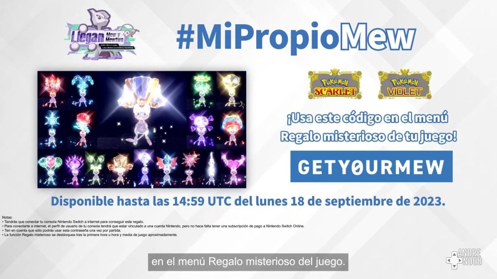 Mew en Pokémon Escarlata y Púrpura