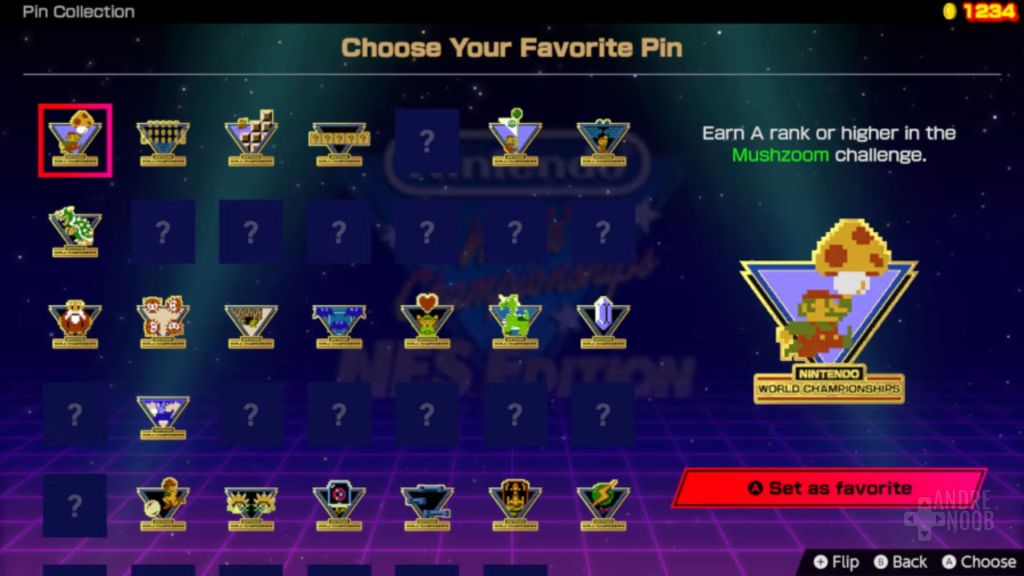 En Nintendo World Championships: NES Edition se pueden conseguir 183 pines.