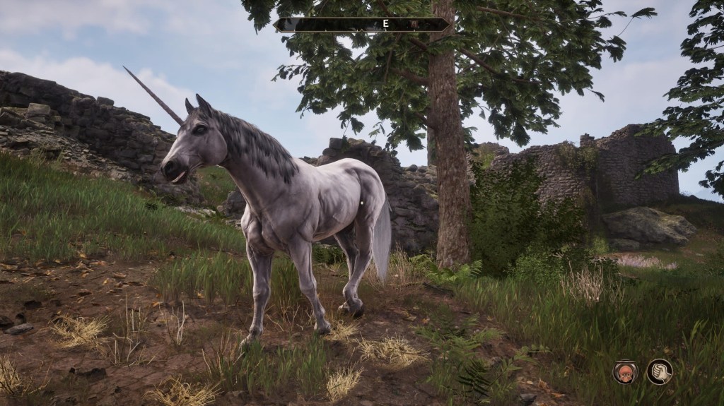 Unicornio en la Arboleda de Harcane en The Elder Scrolls IV: Oblivion Remastered.