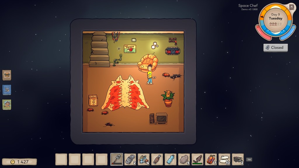 Imagen de una Beefle, la cucaracha gigante utilizada como ingrediente en el juego Space Chef.