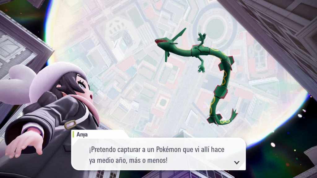 Rayquaza es el Pokémon que ve Anya en el Leyendas Pokémon Z-A: Megadimensión