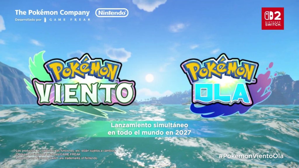 Pokémon Viento y Ola llegarán en 2027 a Nintendo Switch&nbsp;2