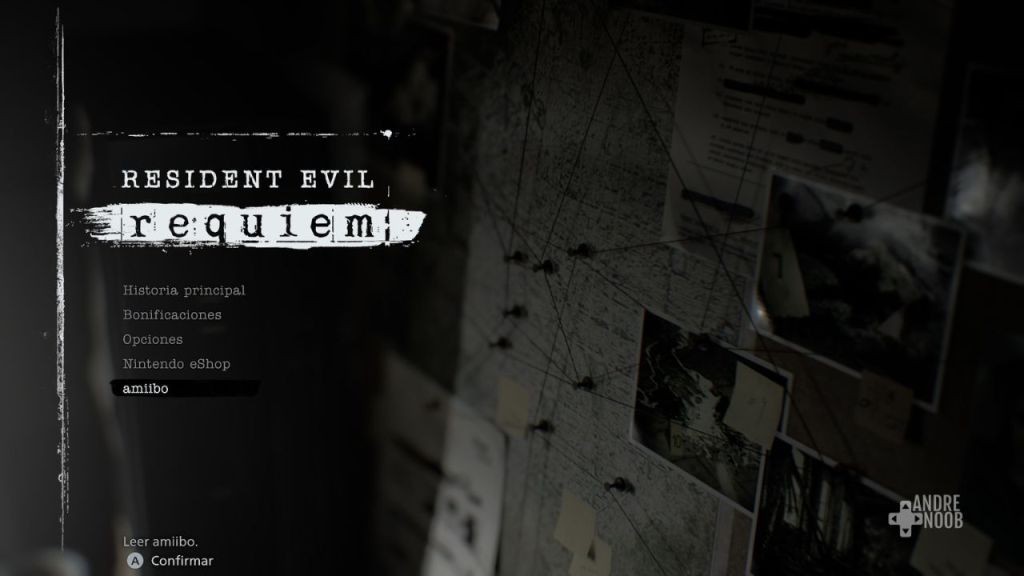 Resident evil requiem: 
El apartado Amiibo lo puedes ver desde el menú del juego