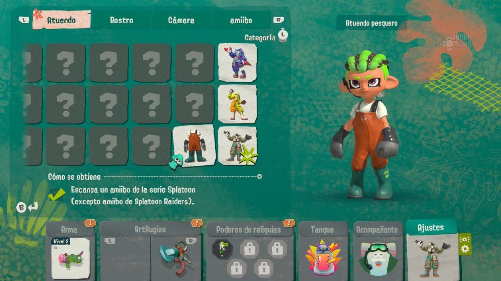 Recompensa de cualquier Amiibo de Splatoon
